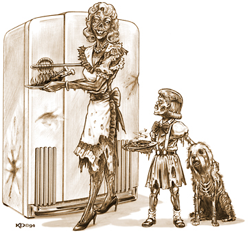 Humorous Monochrome Illustration