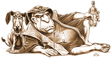 Humorous Monochrome Illustration