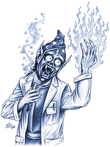 Humorous Monochrome Illustration