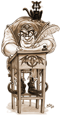 Humorous Monochrome Illustration