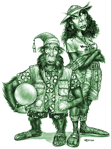 Humorous Monochrome Illustration