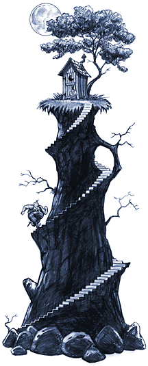 Humorous Monochrome Illustration