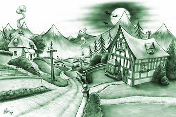 Humorous Monochrome Illustration